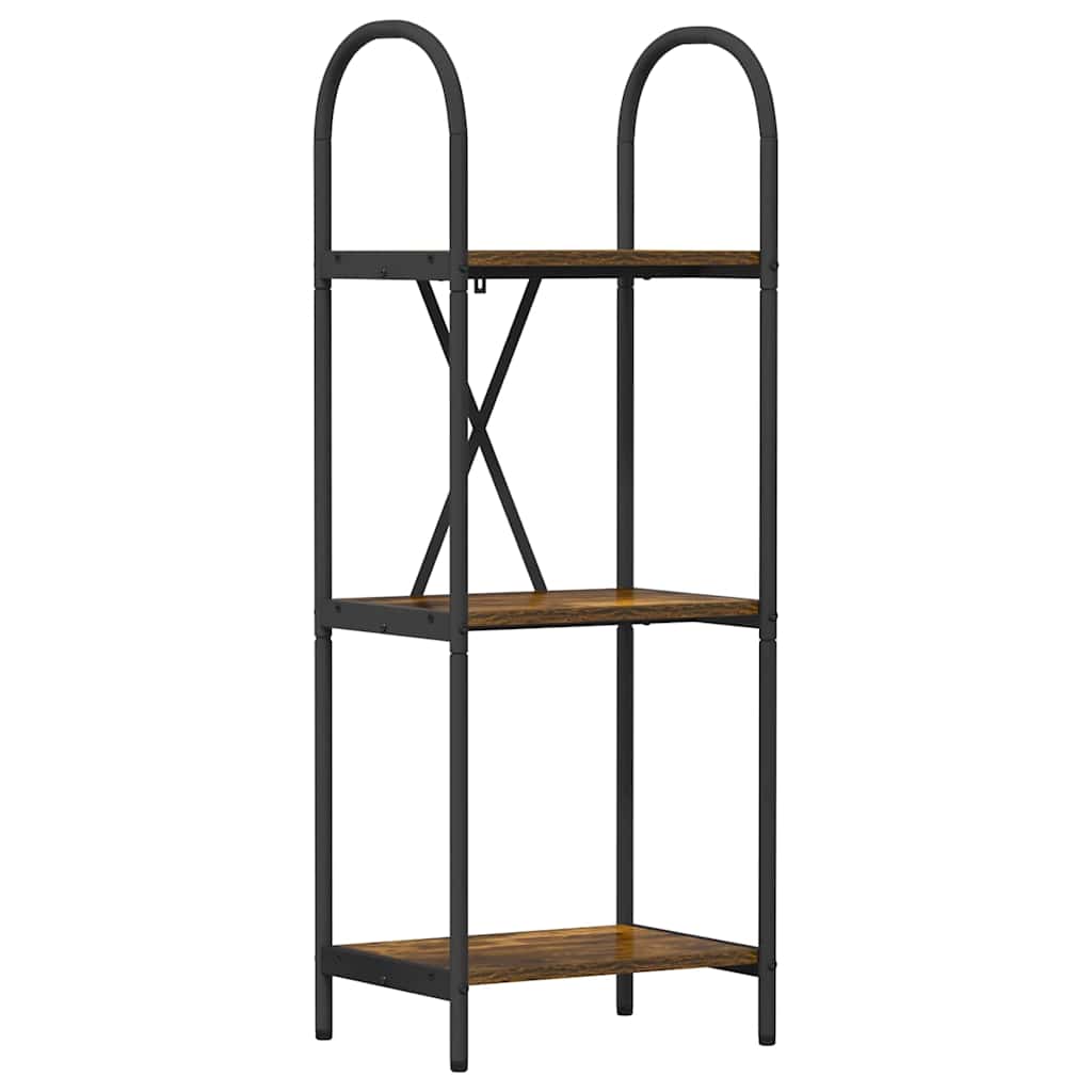 Bogreol 3 niveauer 40 x 30 x 109 cm Konstrueret træ Røget eg