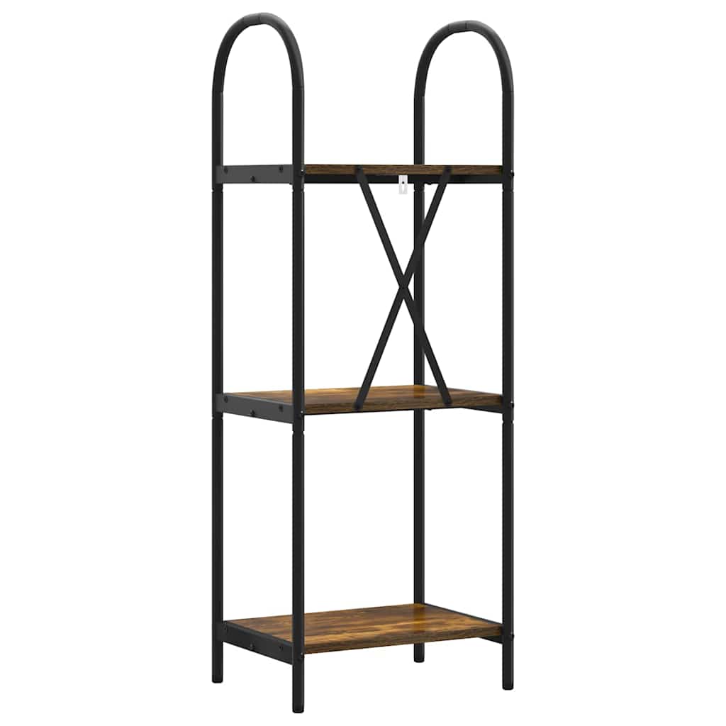 Bogreol 3 niveauer 40 x 30 x 109 cm Konstrueret træ Røget eg