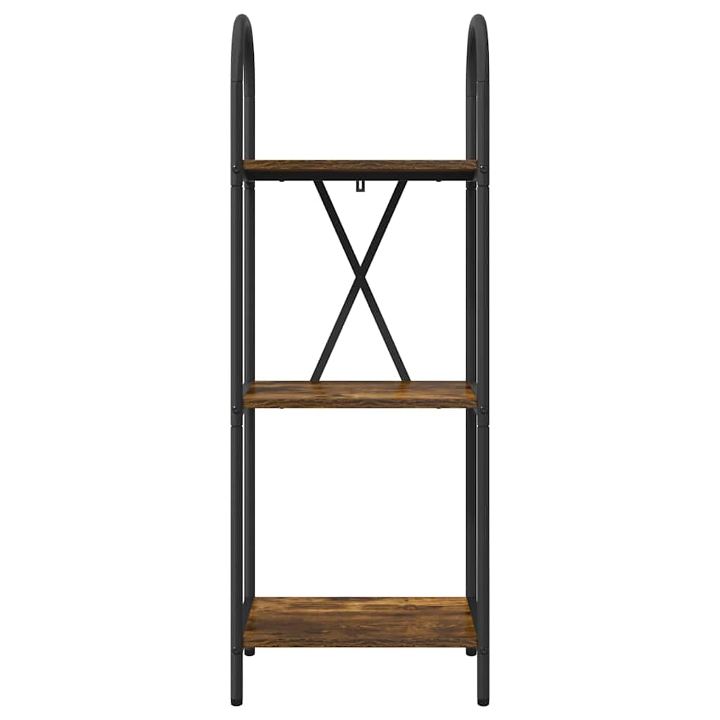 Bogreol 3 niveauer 40 x 30 x 109 cm Konstrueret træ Røget eg
