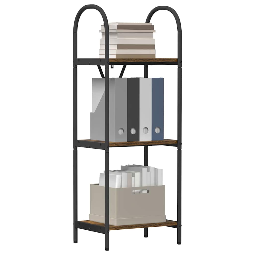Bogreol 3 niveauer 40 x 30 x 109 cm Konstrueret træ Røget eg