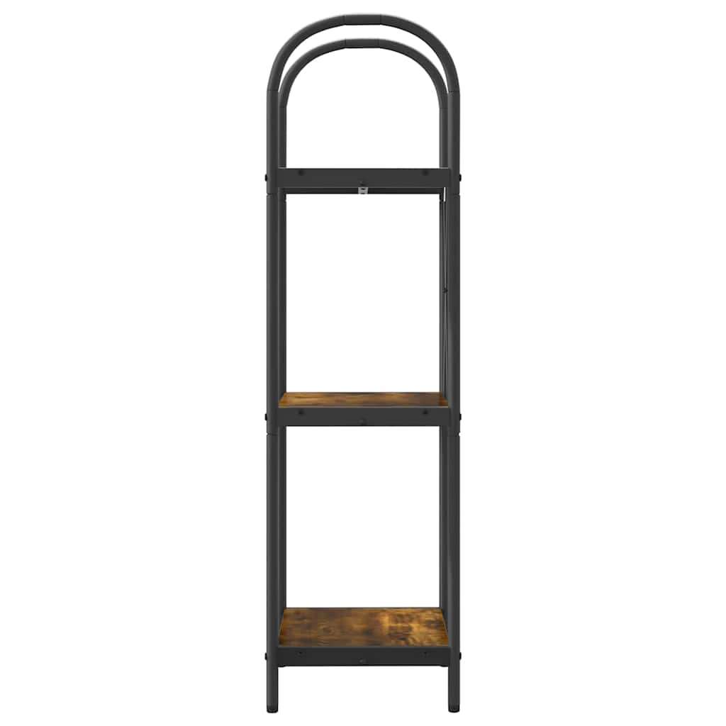 Bogreol 3 niveauer 40 x 30 x 109 cm Konstrueret træ Røget eg