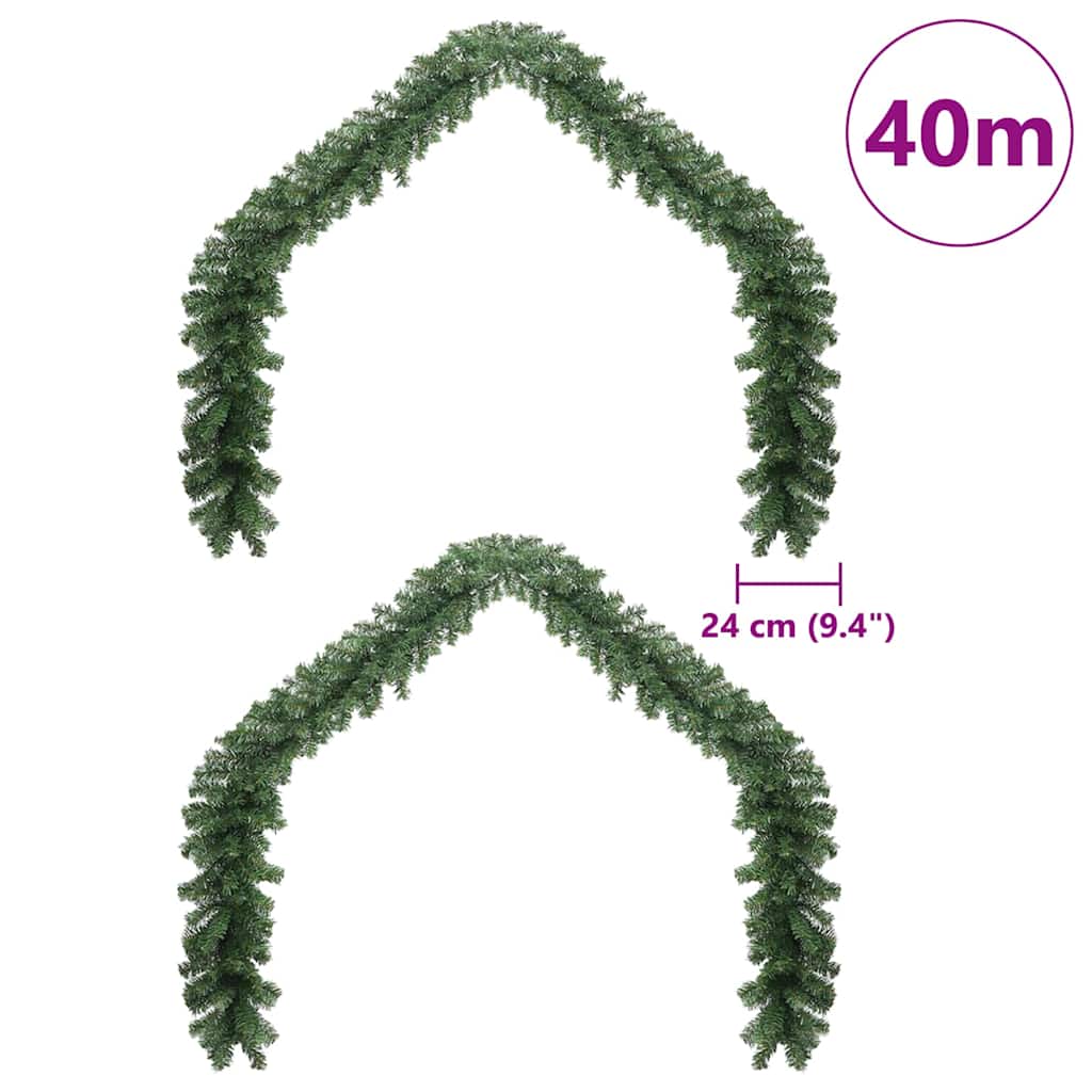 Julekrans med 600 LED'er 2 pcs Grøn PVC