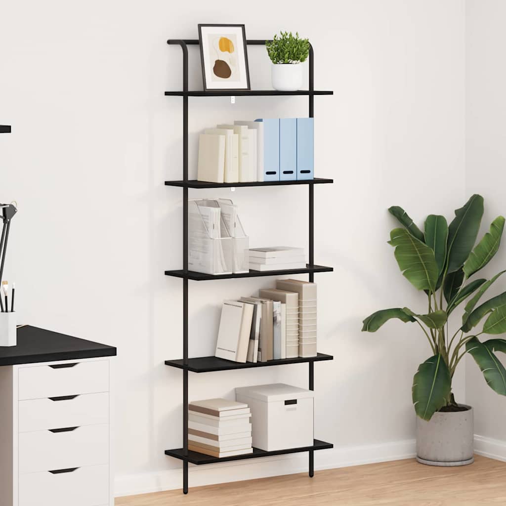 Bogreol Sort eg 60 x 24 x 168 cm Konstrueret træ