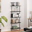 Bogreol Sort eg 60 x 24 x 168 cm Konstrueret træ