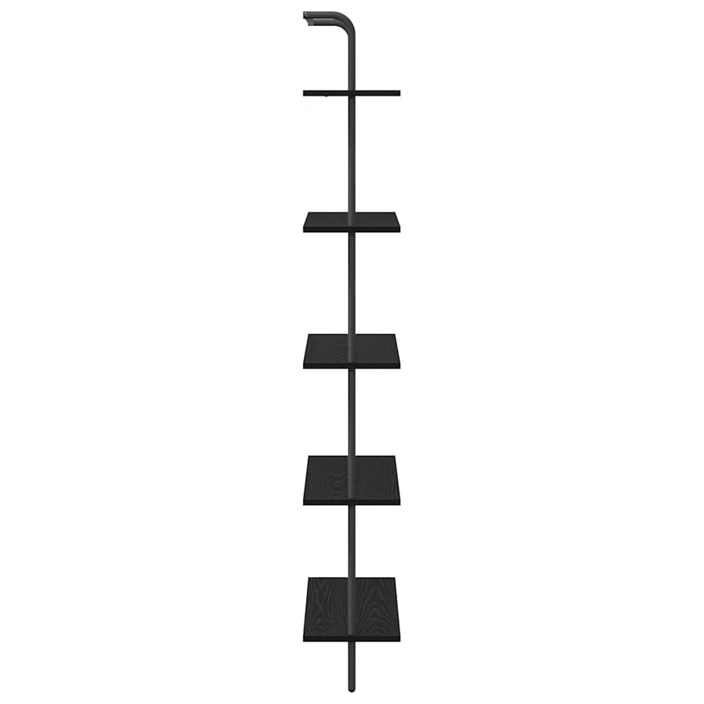Bogreol Sort eg 60 x 24 x 168 cm Konstrueret træ