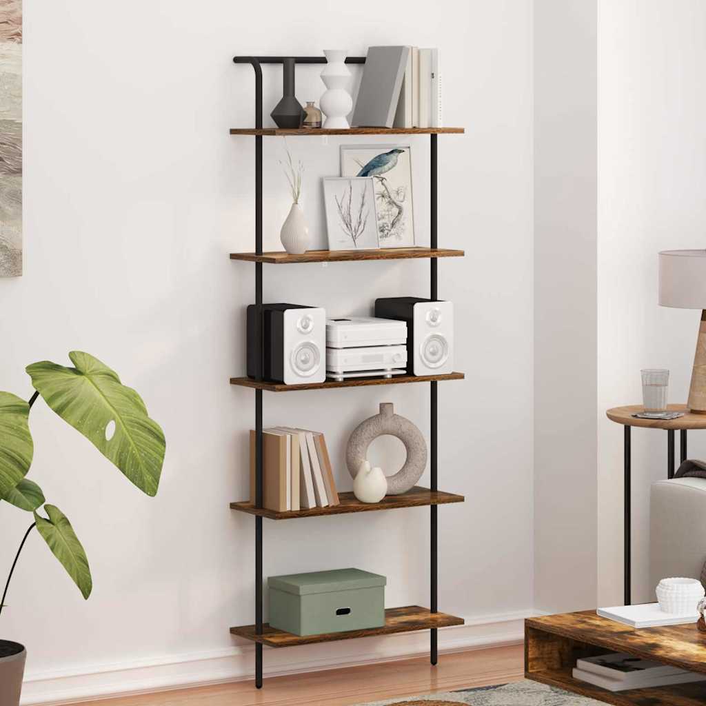 Bogreol Røget eg 60 x 24 x 168 cm Konstrueret træ