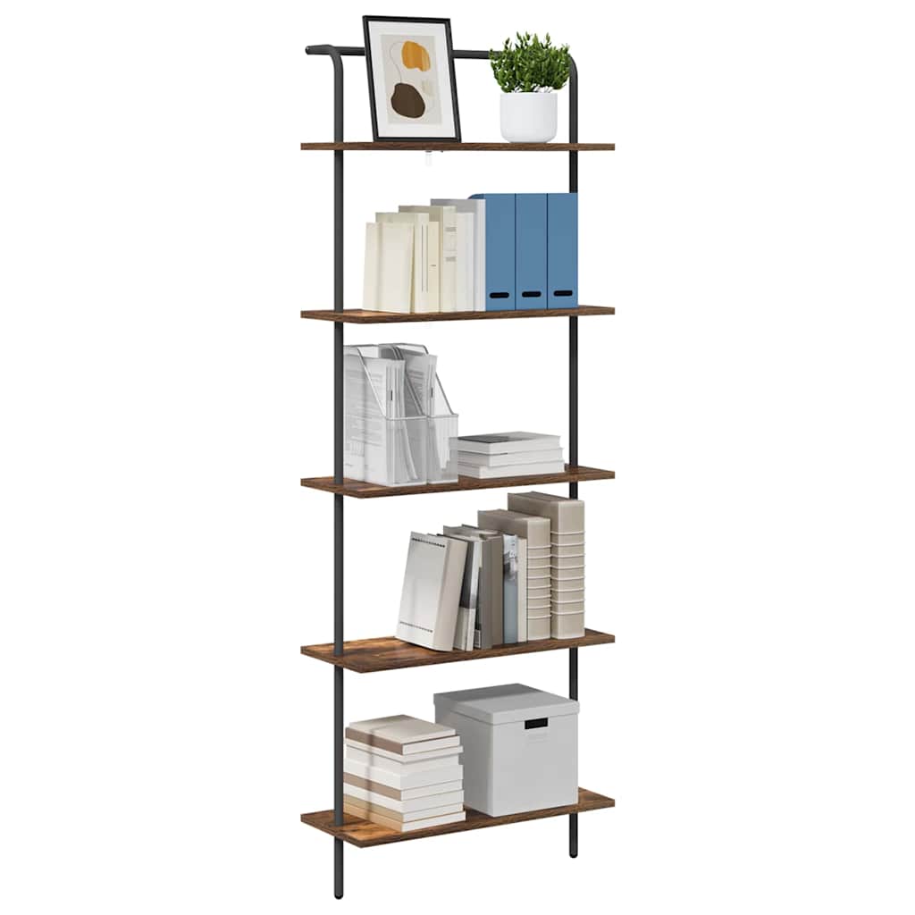 Bogreol Røget eg 60 x 24 x 168 cm Konstrueret træ