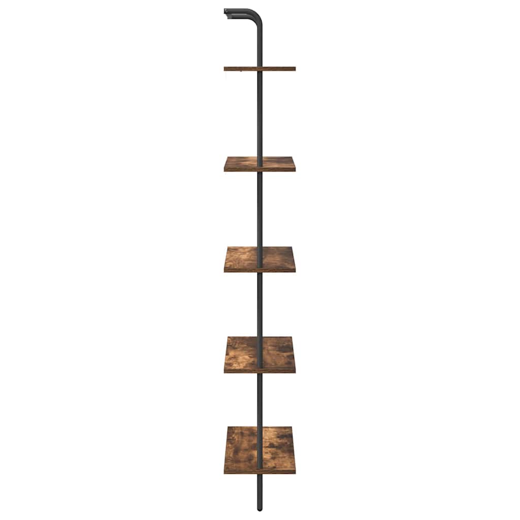 Bogreol Røget eg 60 x 24 x 168 cm Konstrueret træ