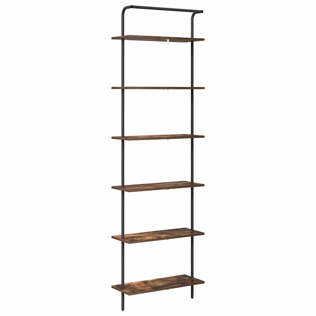 Bogreol Røget eg 60 x 24 x 203 cm Konstrueret træ