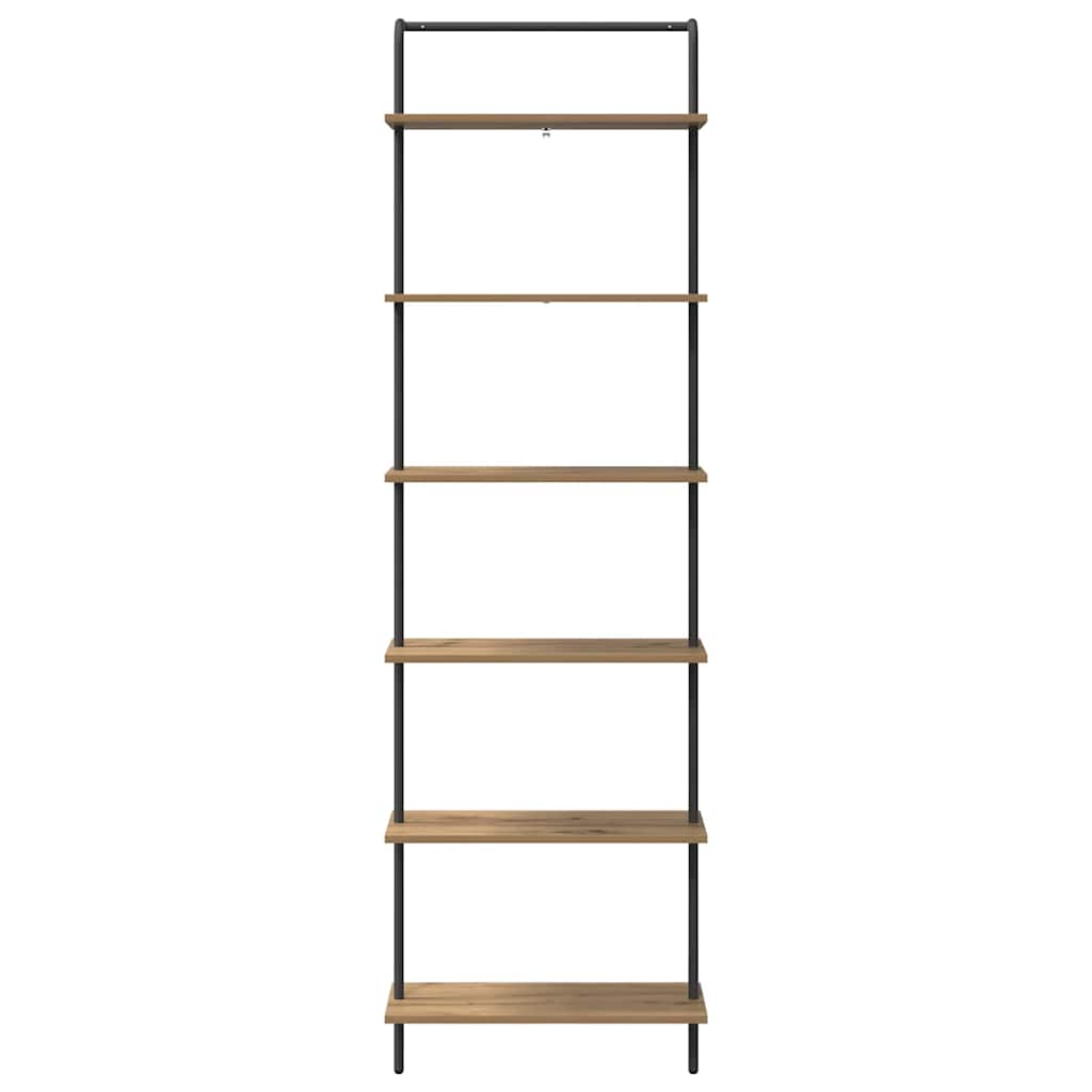Bogreol 6 niveauer 60 x 24 x 203 cm Konstrueret træ