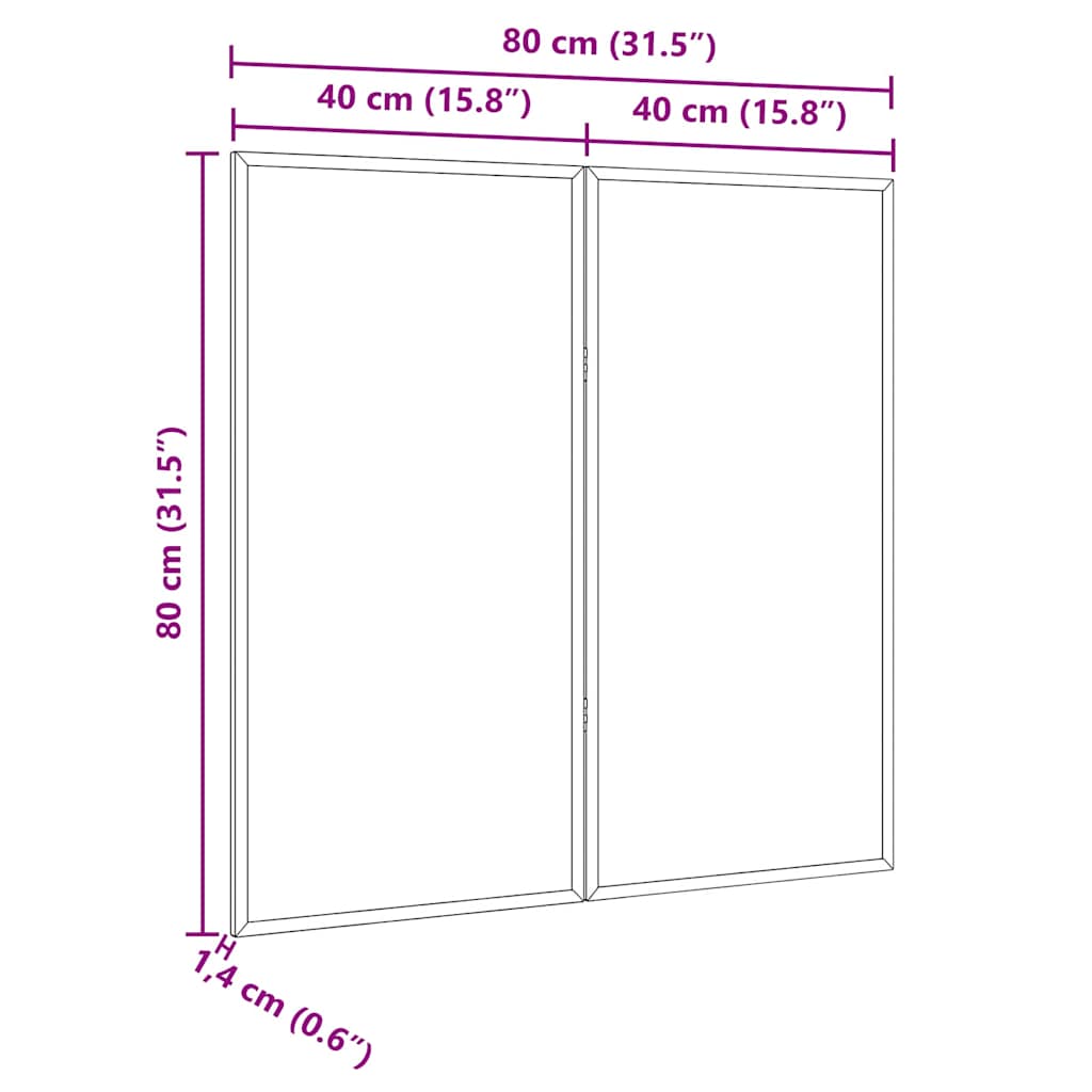 Bulletin Tavle Sort 80 x 80 x 1.4 cm Massivt fyrretræ