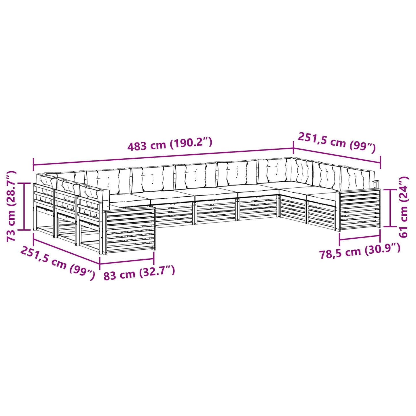 Sofasæt 10 stk.