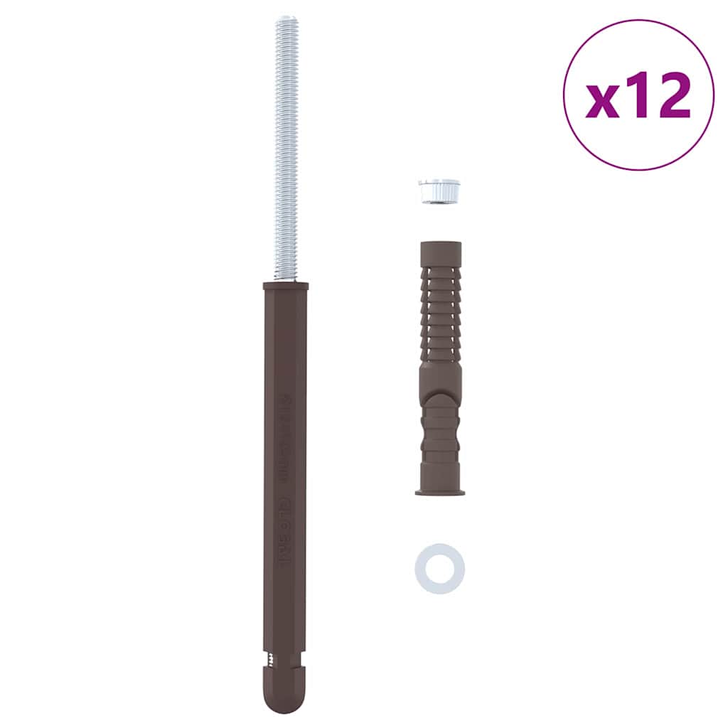 Flydende hyldebeslag 12 pcs Beige Ø12 x 190 mm Stål