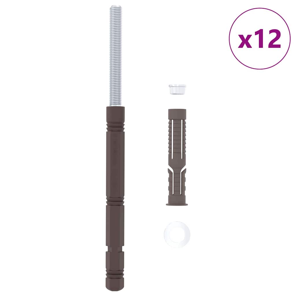 Flydende hyldebeslag 12 pcs Beige Ø14 x 210 mm Stål