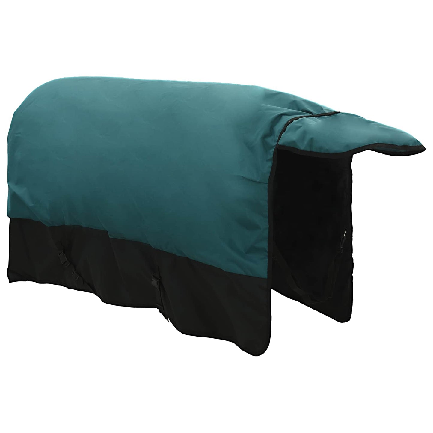 Hestetæppe Mørk Grøn og Sort 145 cm Polyester