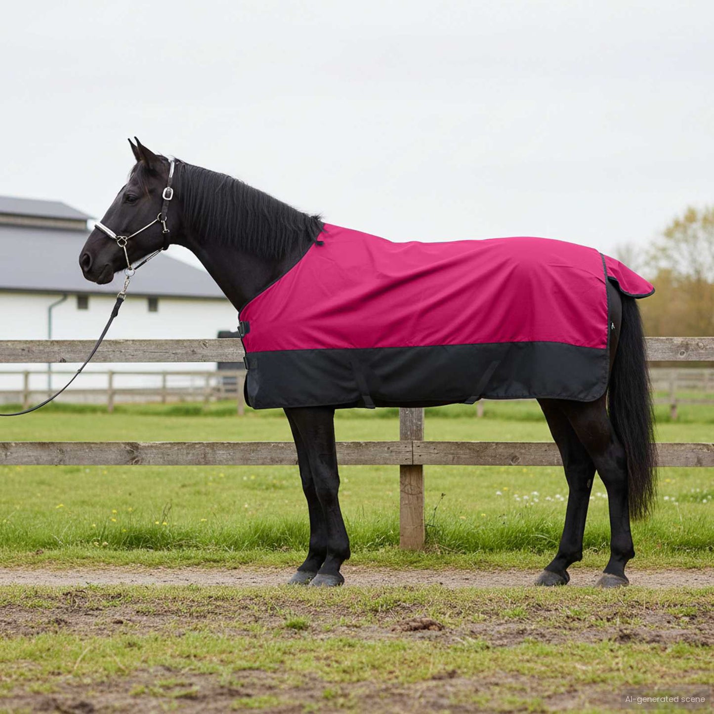 Hestetæppe Pink og Sort 115 cm Polyester
