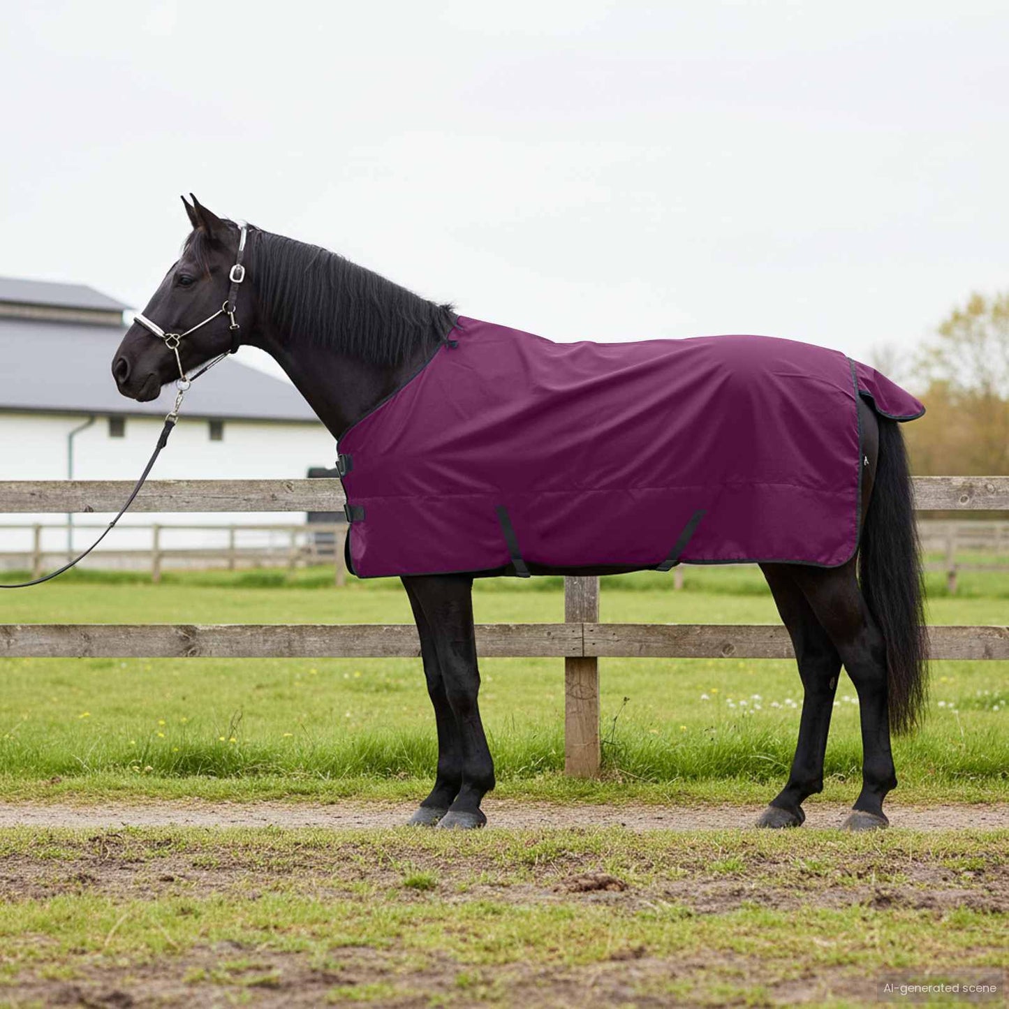 Hestetæppe Mørk Grøn og Sort 85 cm Polyester