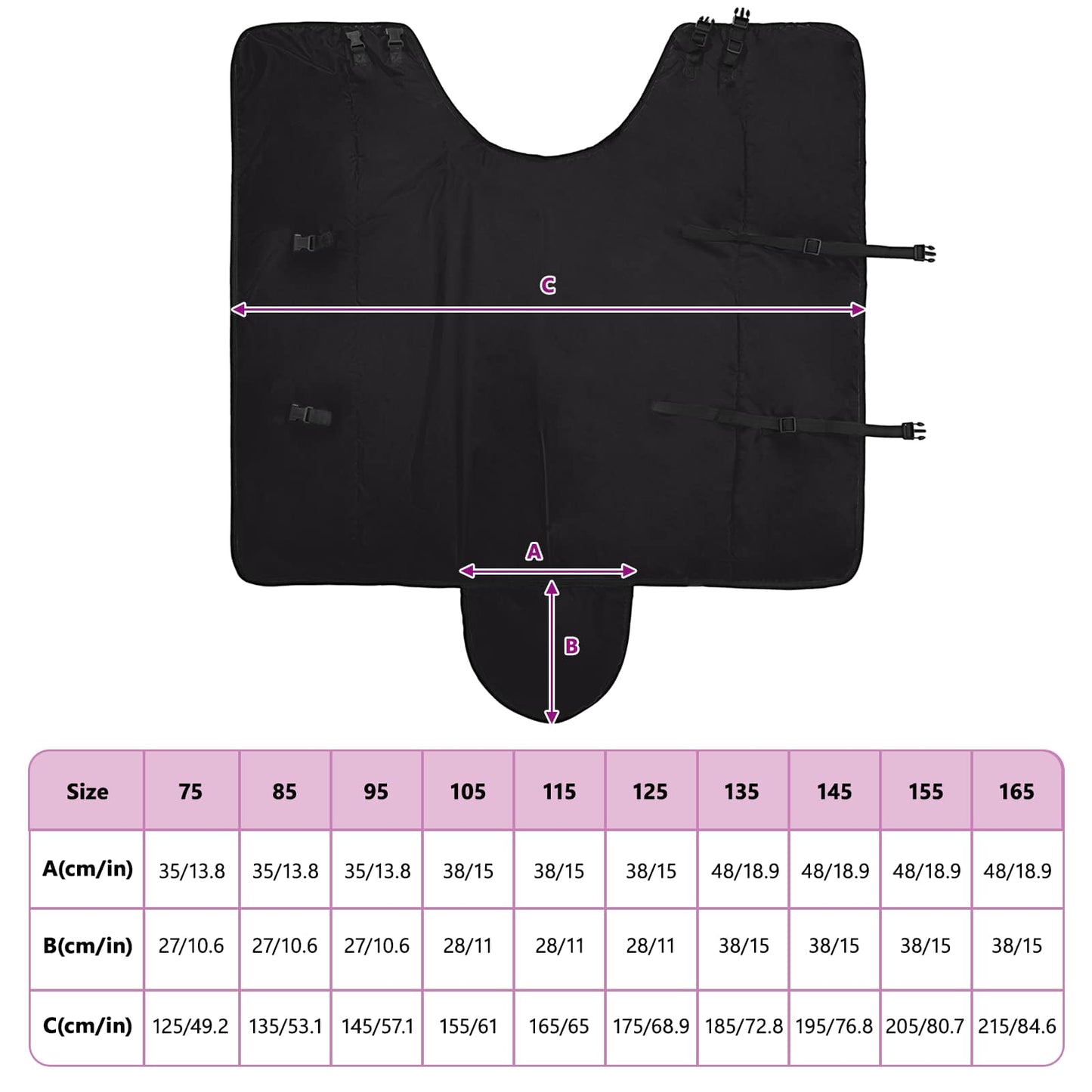 Hestetæppe Mørk Grøn og Sort 125 cm Polyester