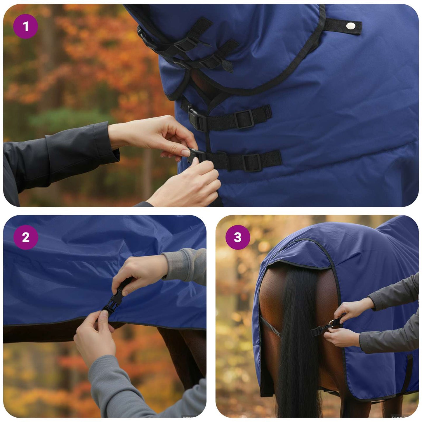 Hestetæppe Mørk Grøn og Sort 135 cm Polyester