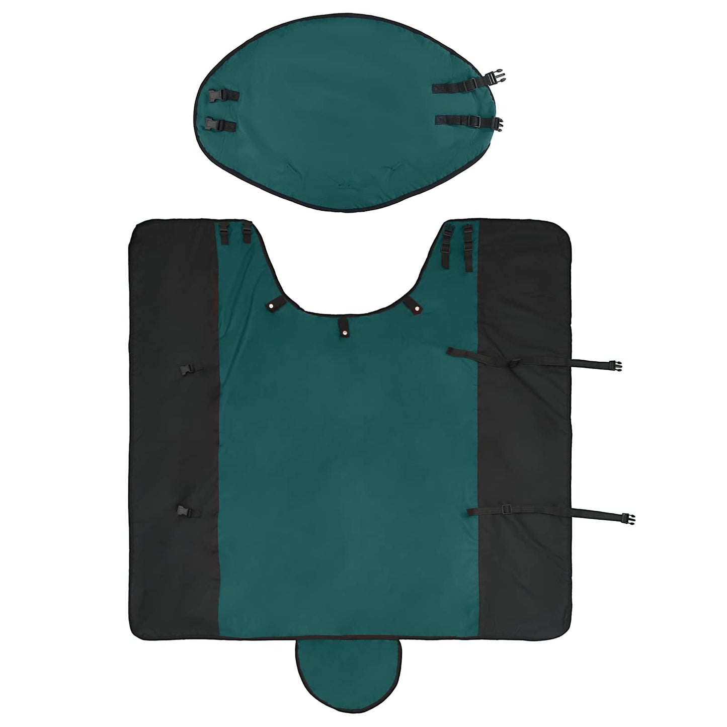 Hestetæppe Mørk Grøn og Sort 75 cm Polyester