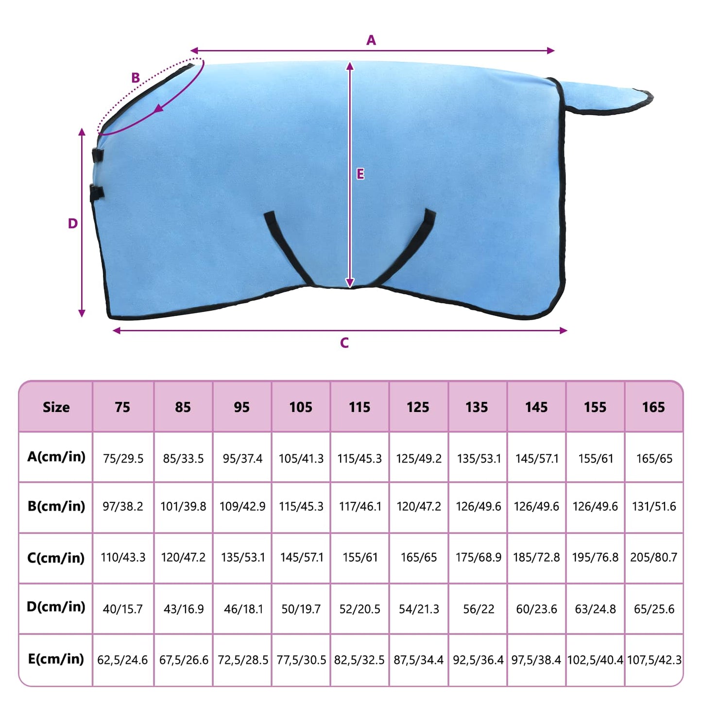 Hestetæppe Fuldt aqua 115 cm Polyester