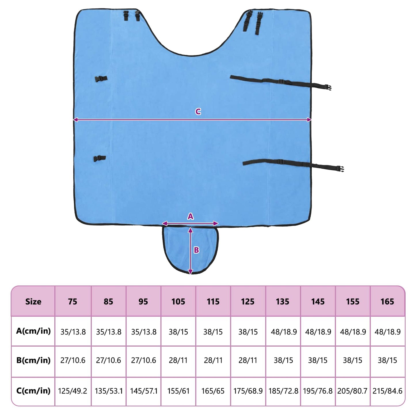 Hestetæppe Fuldt aqua 145 cm Polyester