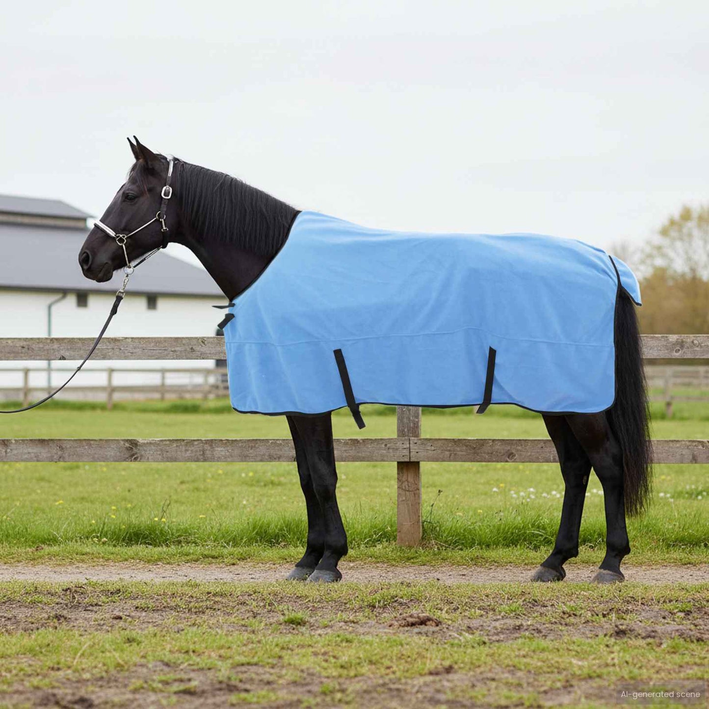 Hestetæppe Fuldt aqua 165 cm Polyester