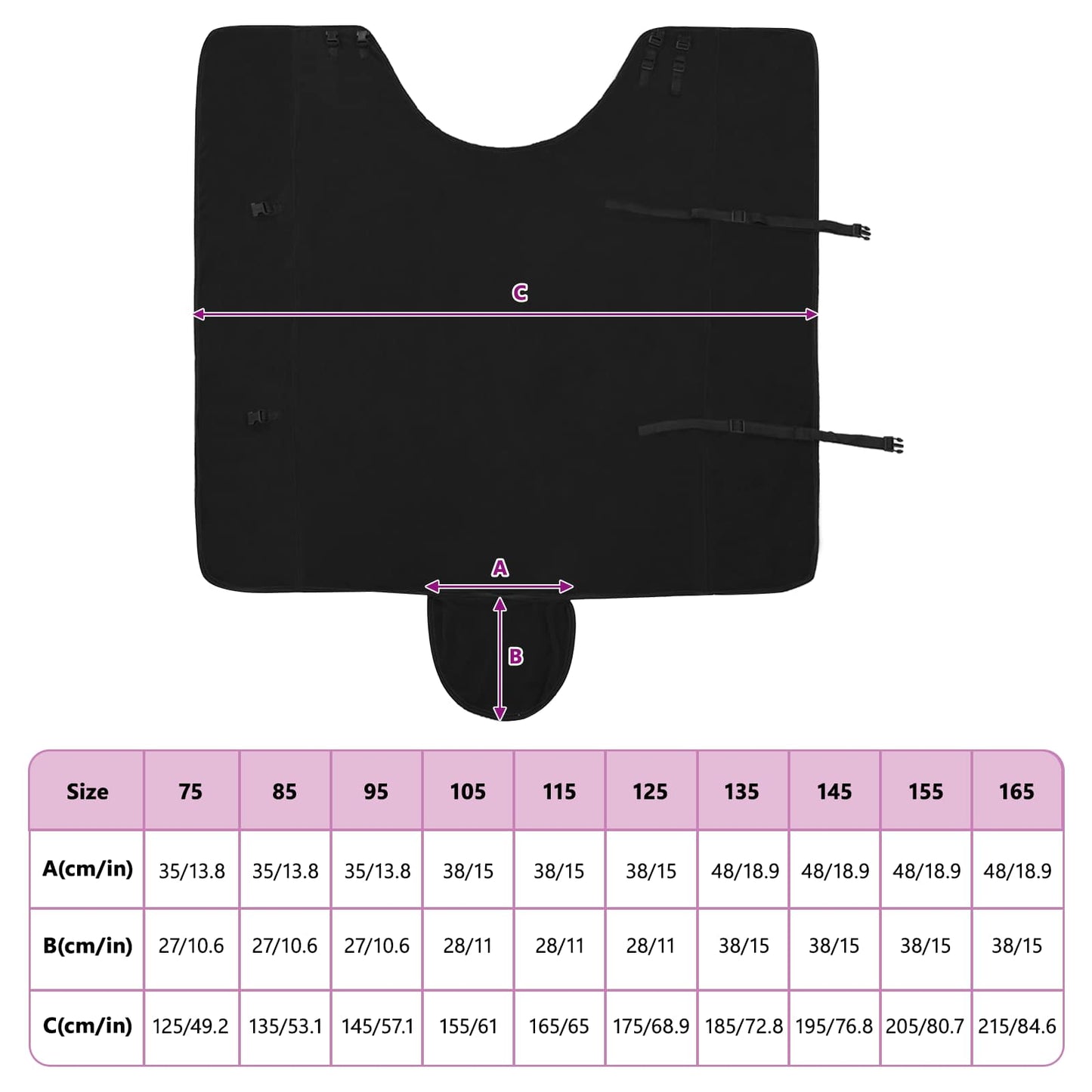 Hestetæppe Sort 125 cm Polyester