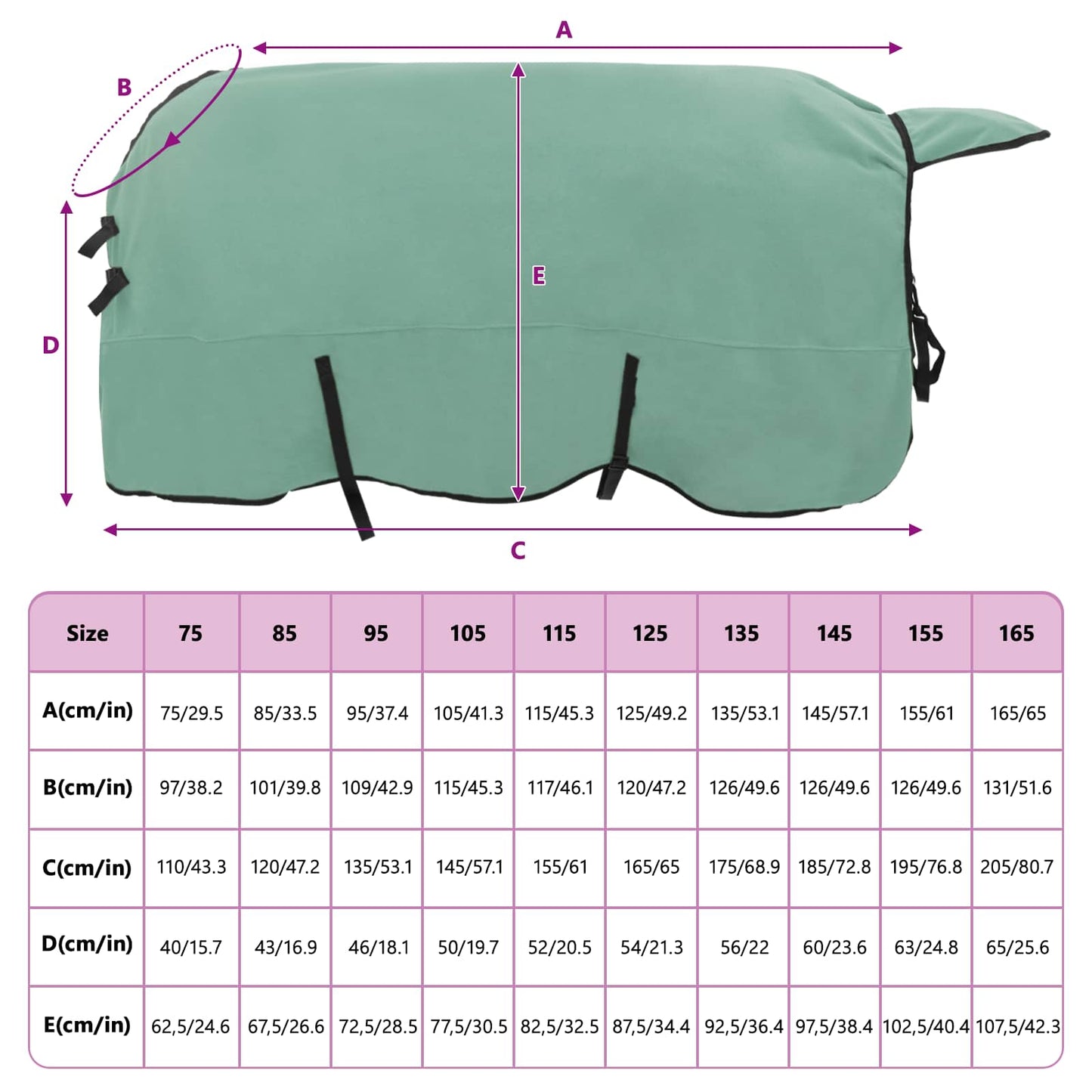Hestetæppe Speciel grøn 125 cm Polyester