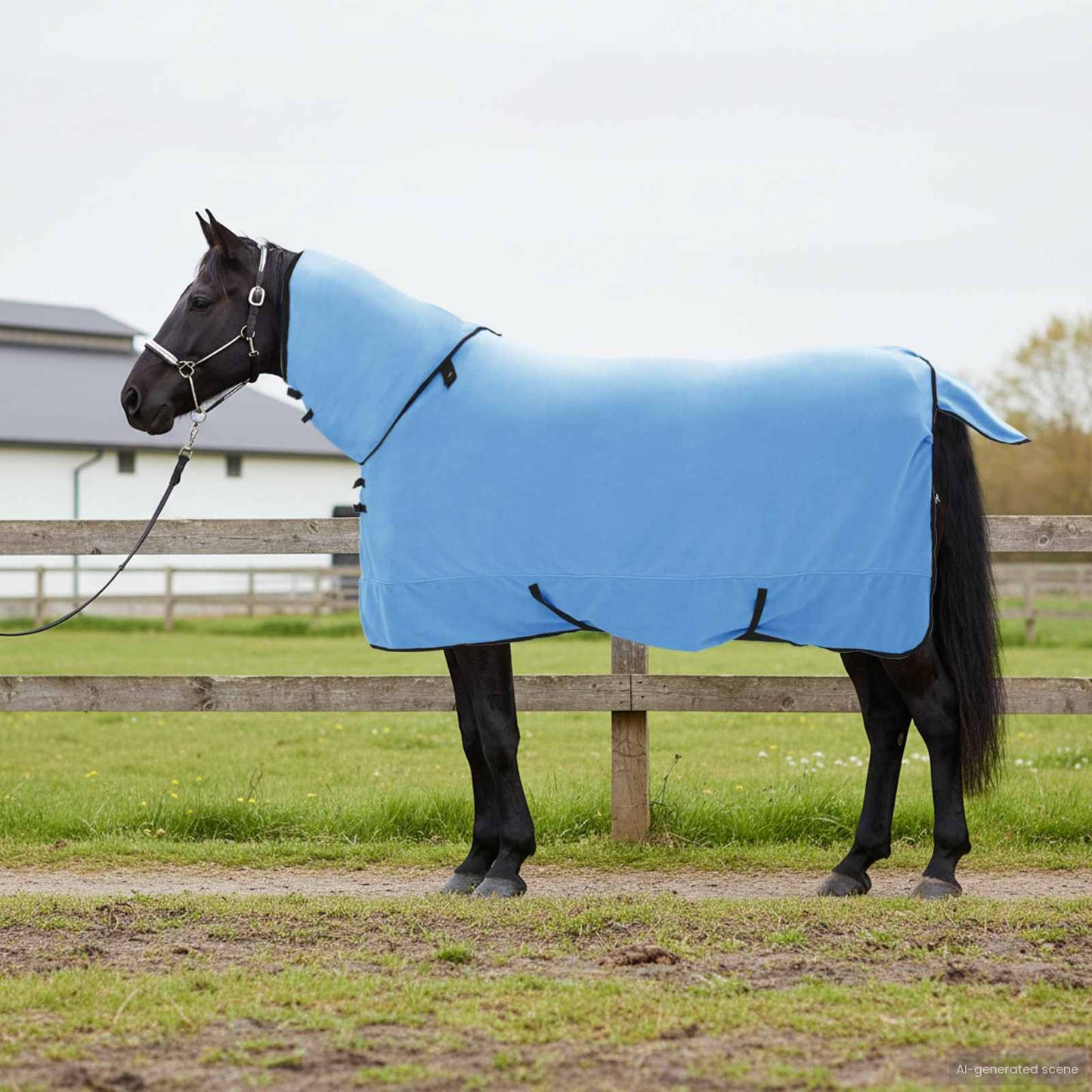 Hestetæppe Fuldt aqua 155 cm Polyester