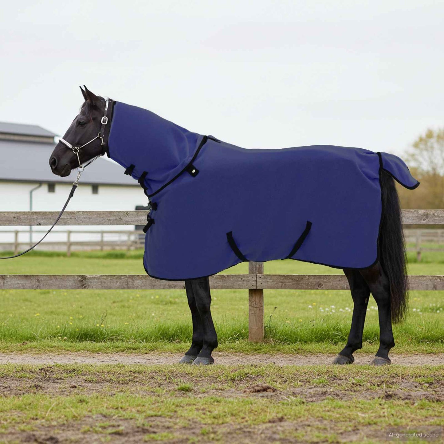 Hestetæppe Mørkeblå 95 cm Polyester