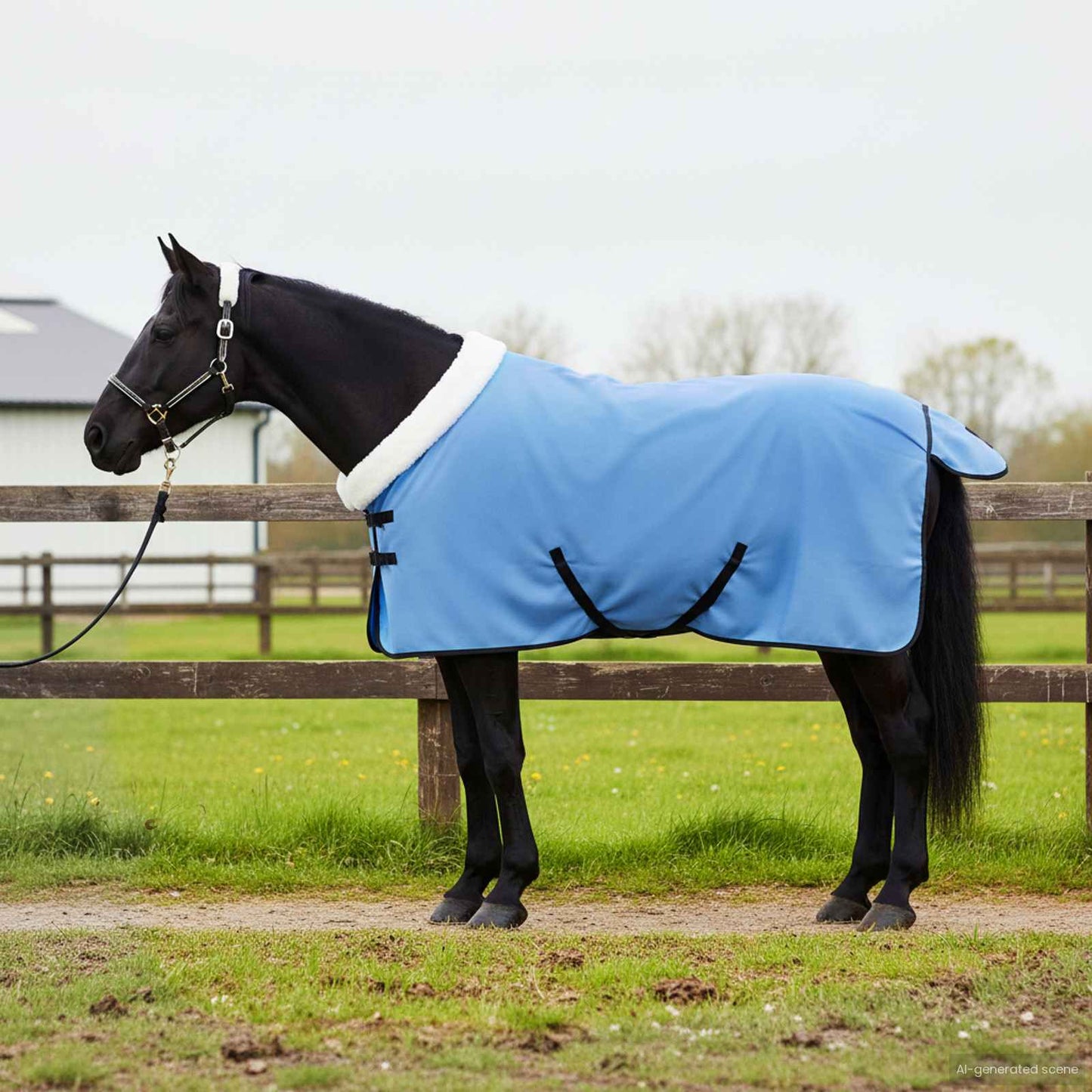 Hestetæppe Fuldt aqua 85 cm Polar fleece