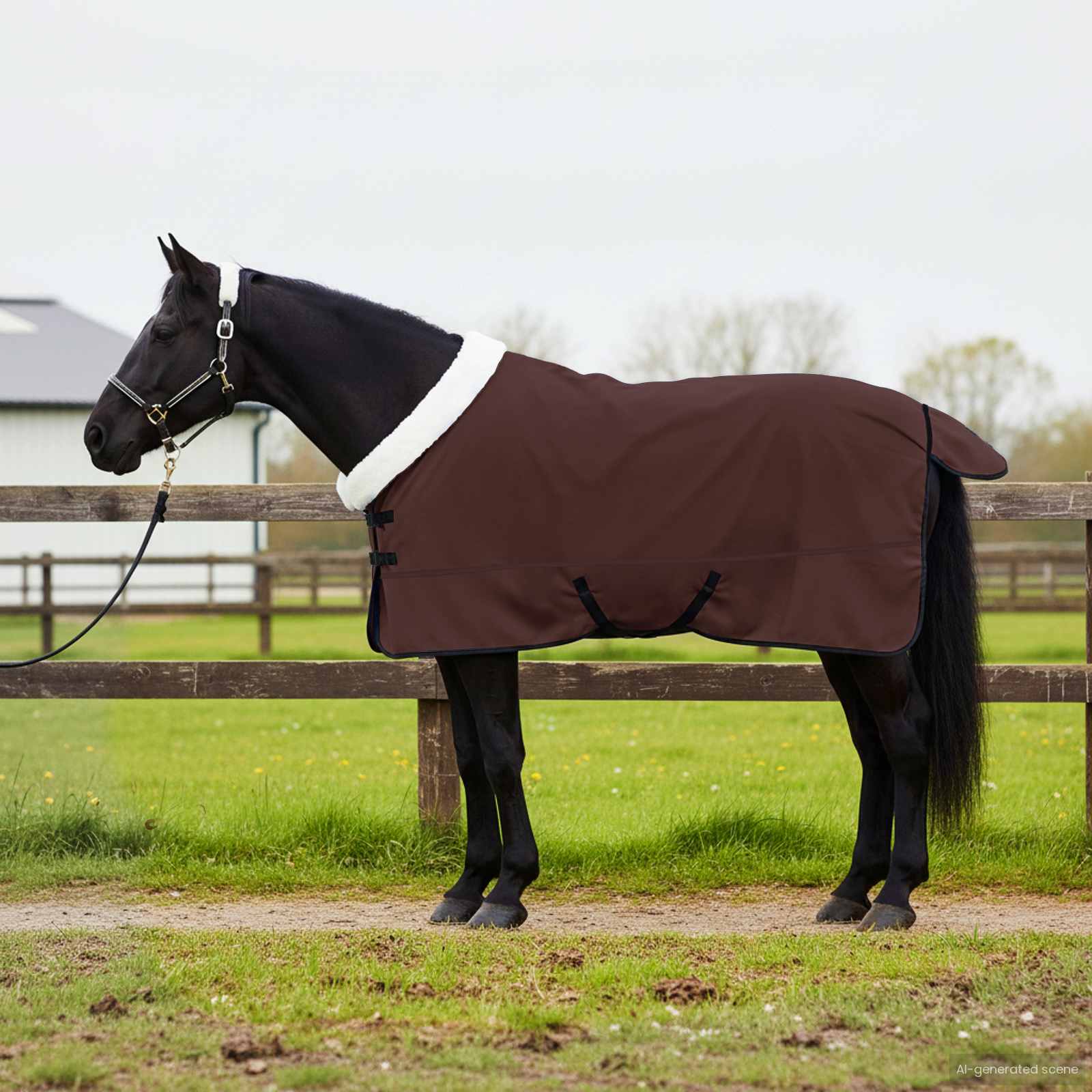 Hestetæppe Mørkebrun 145 cm Polar fleece