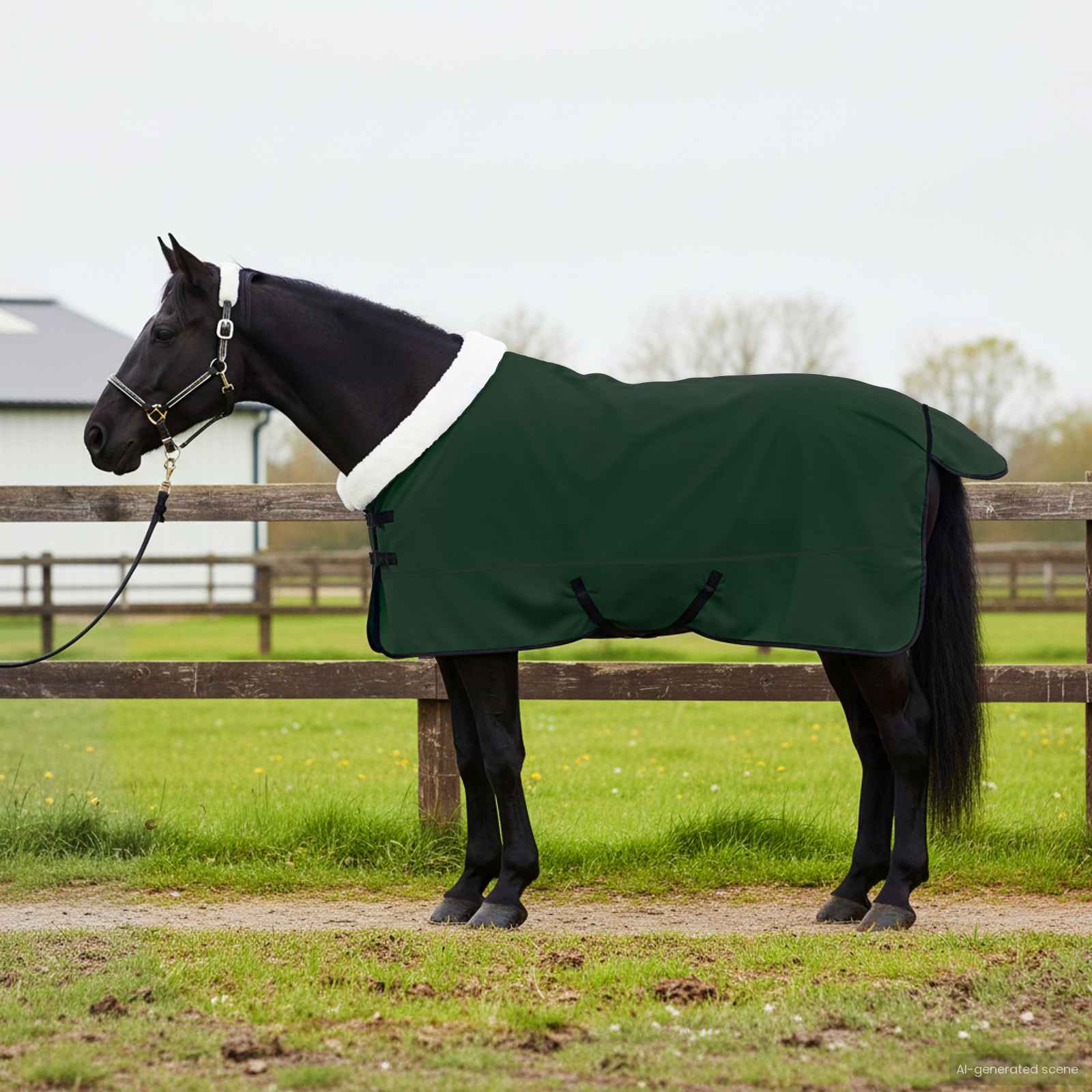 Hestetæppe Mørkegrøn 135 cm Polar fleece