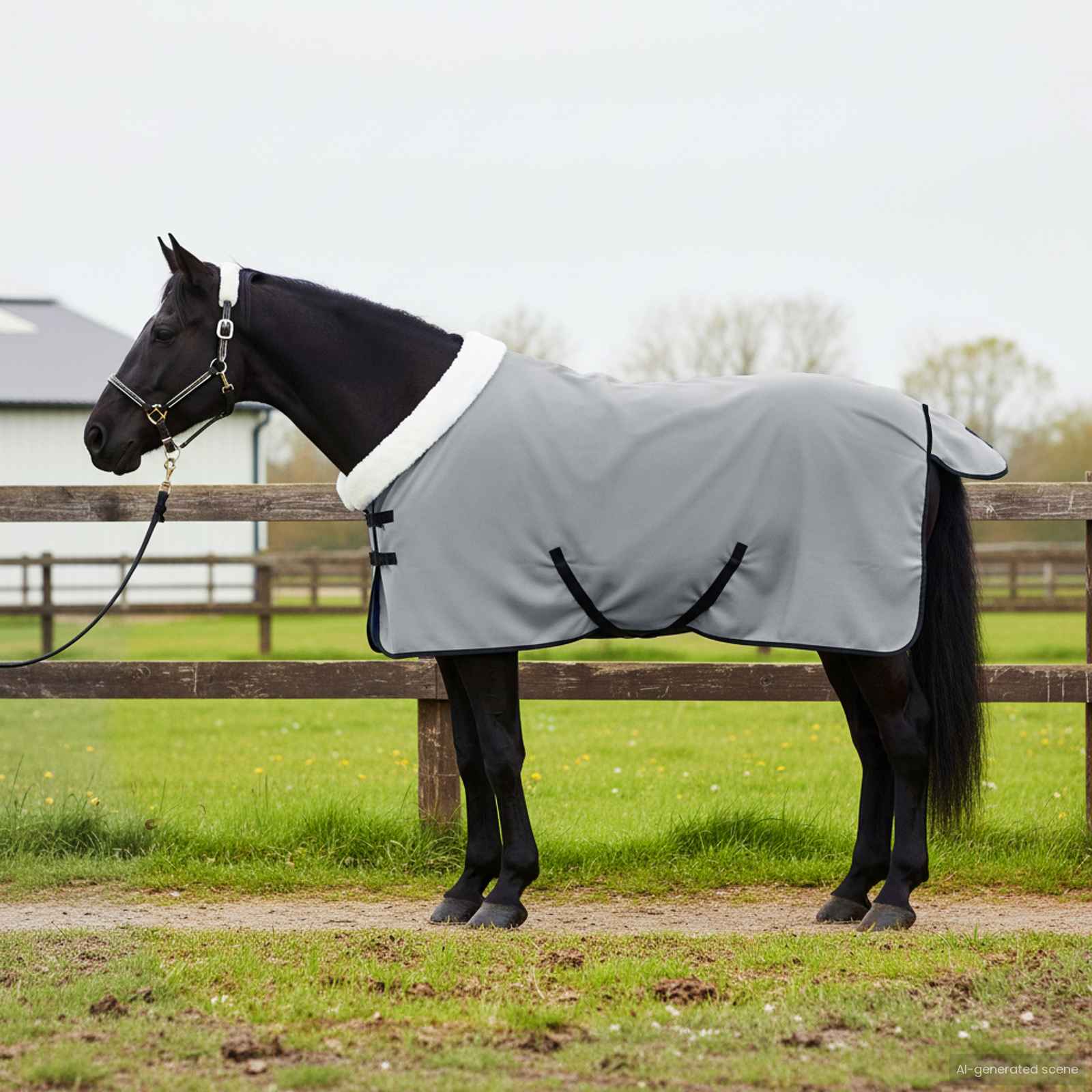Hestetæppe Mørkegrøn 85 cm Polar fleece