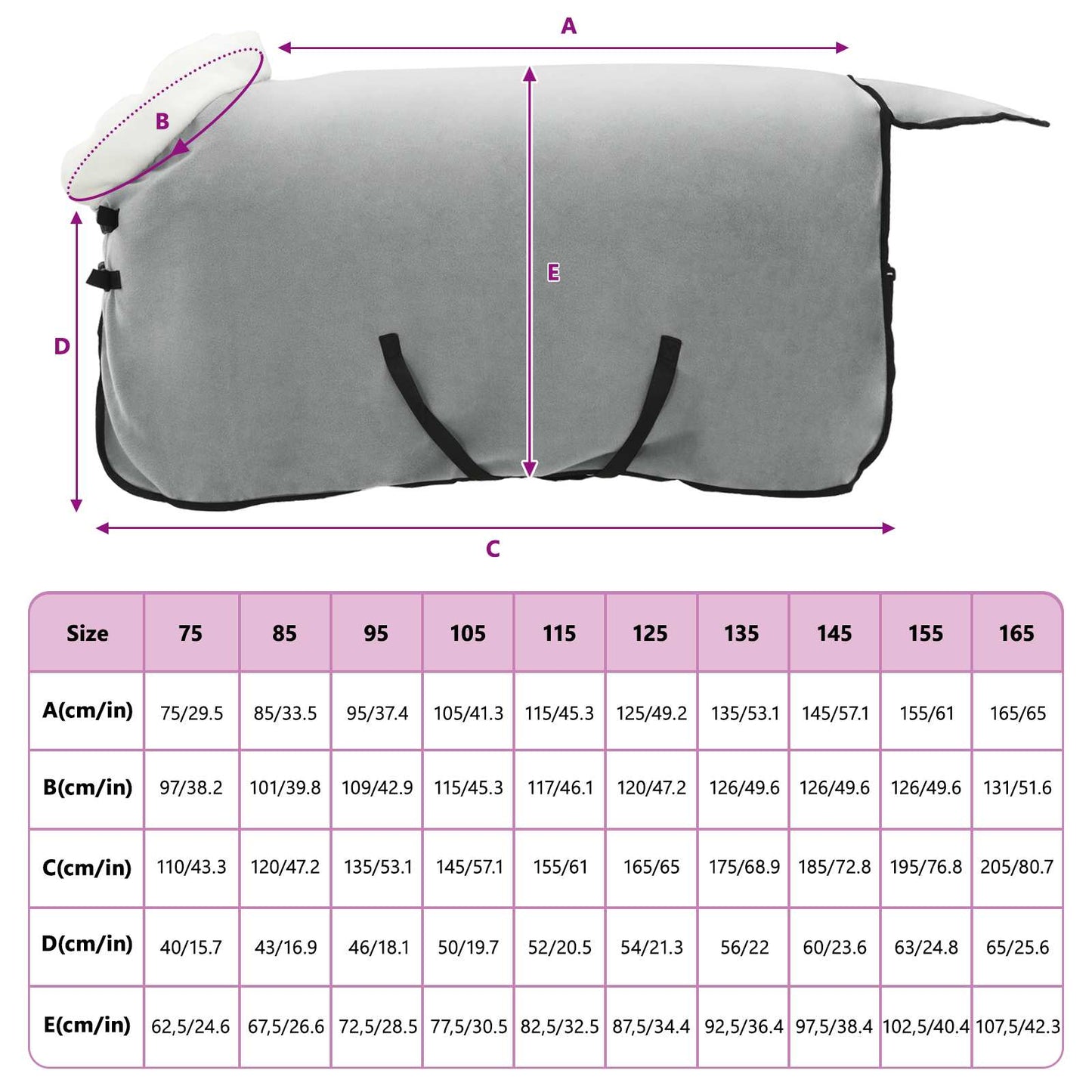 Hestetæppe Mørkegrøn 95 cm Polar fleece