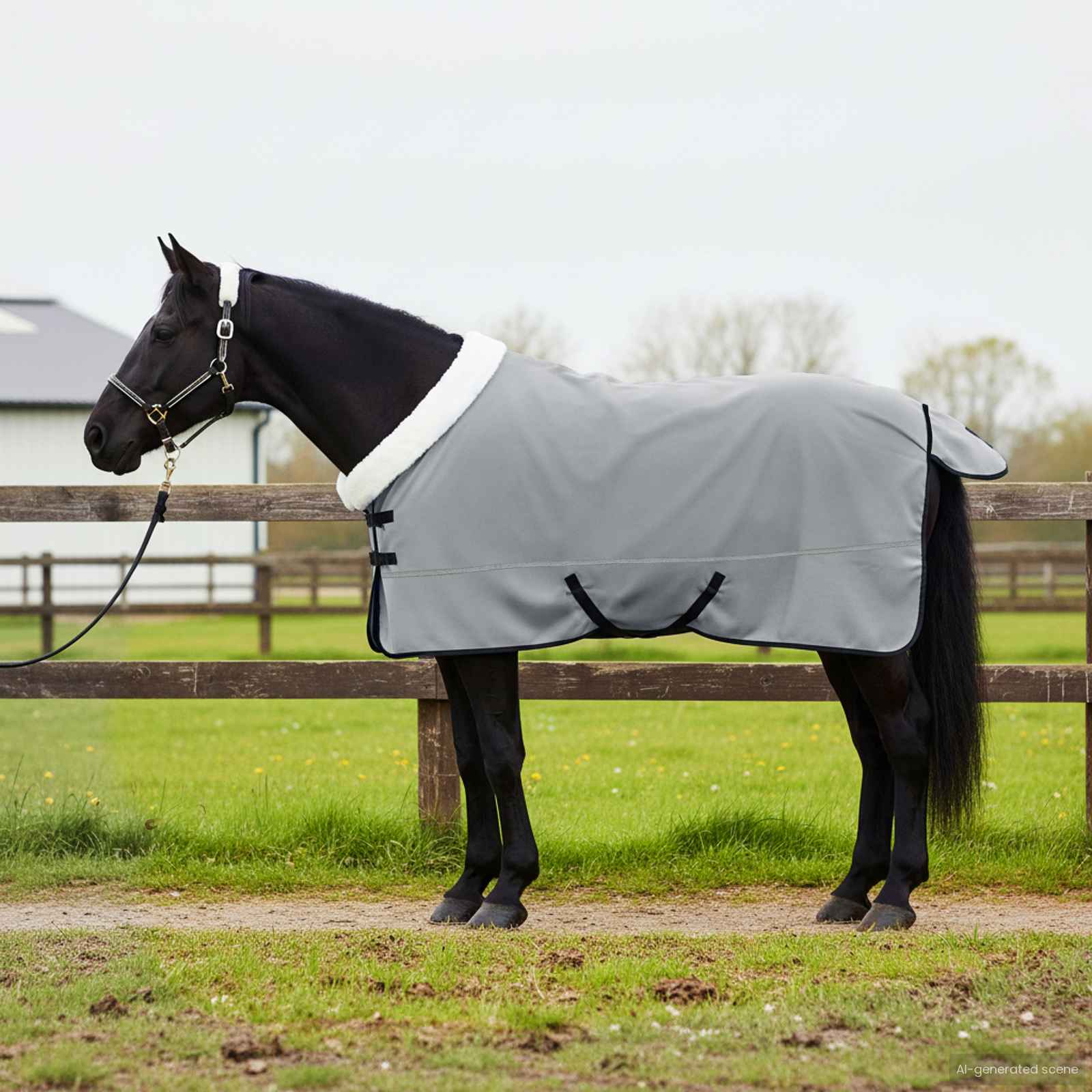 Hestetæppe Mørkegrøn 155 cm Polar fleece