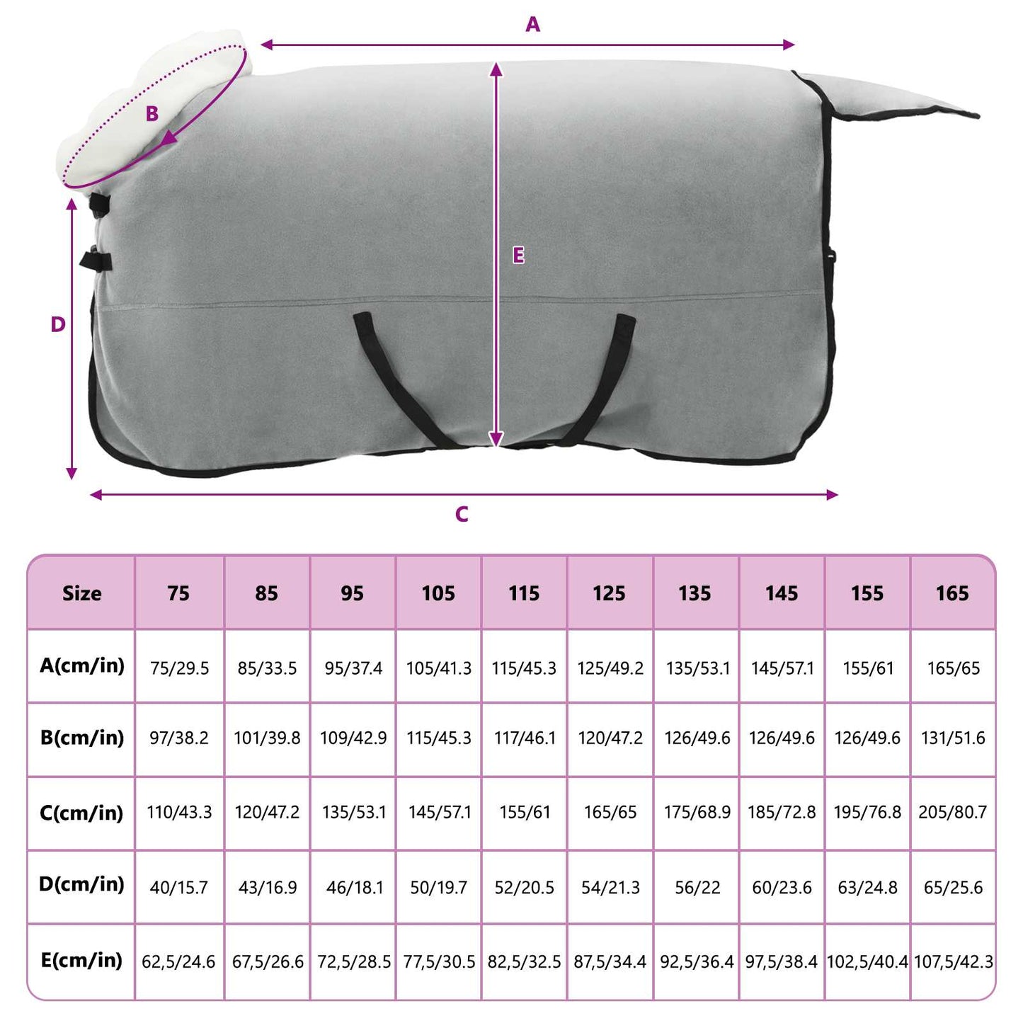 Hestetæppe Mørkegrøn 165 cm Polar fleece
