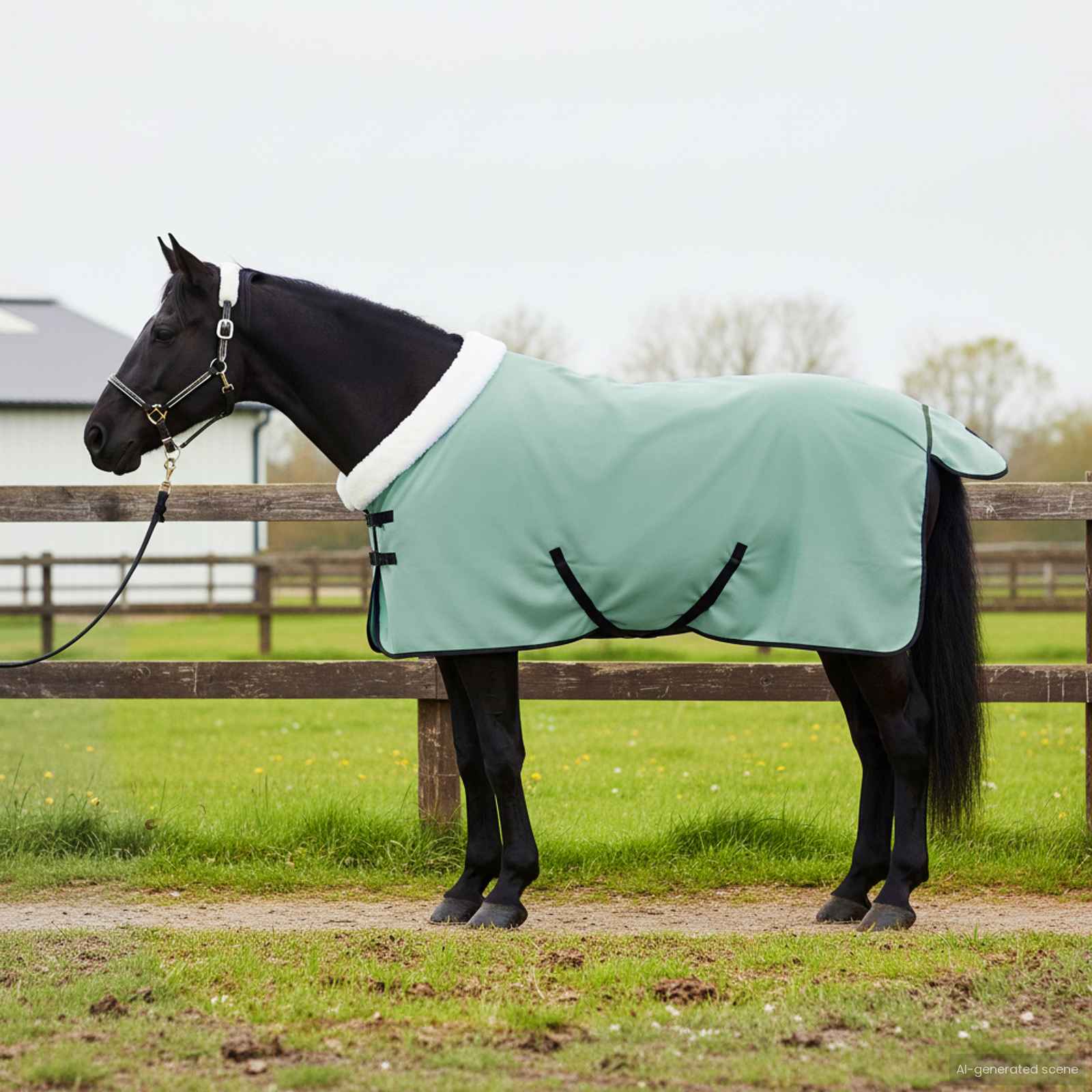 Hestetæppe Mørkegrøn 85 cm Polar fleece