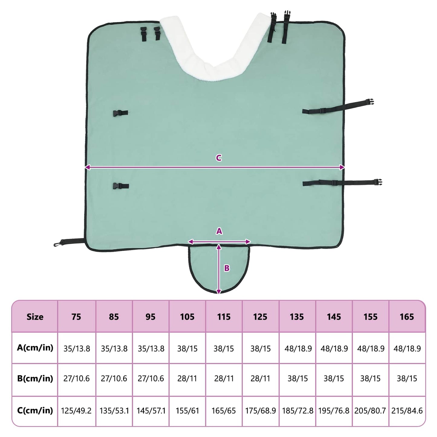 Hestetæppe Mørkegrøn 85 cm Polar fleece