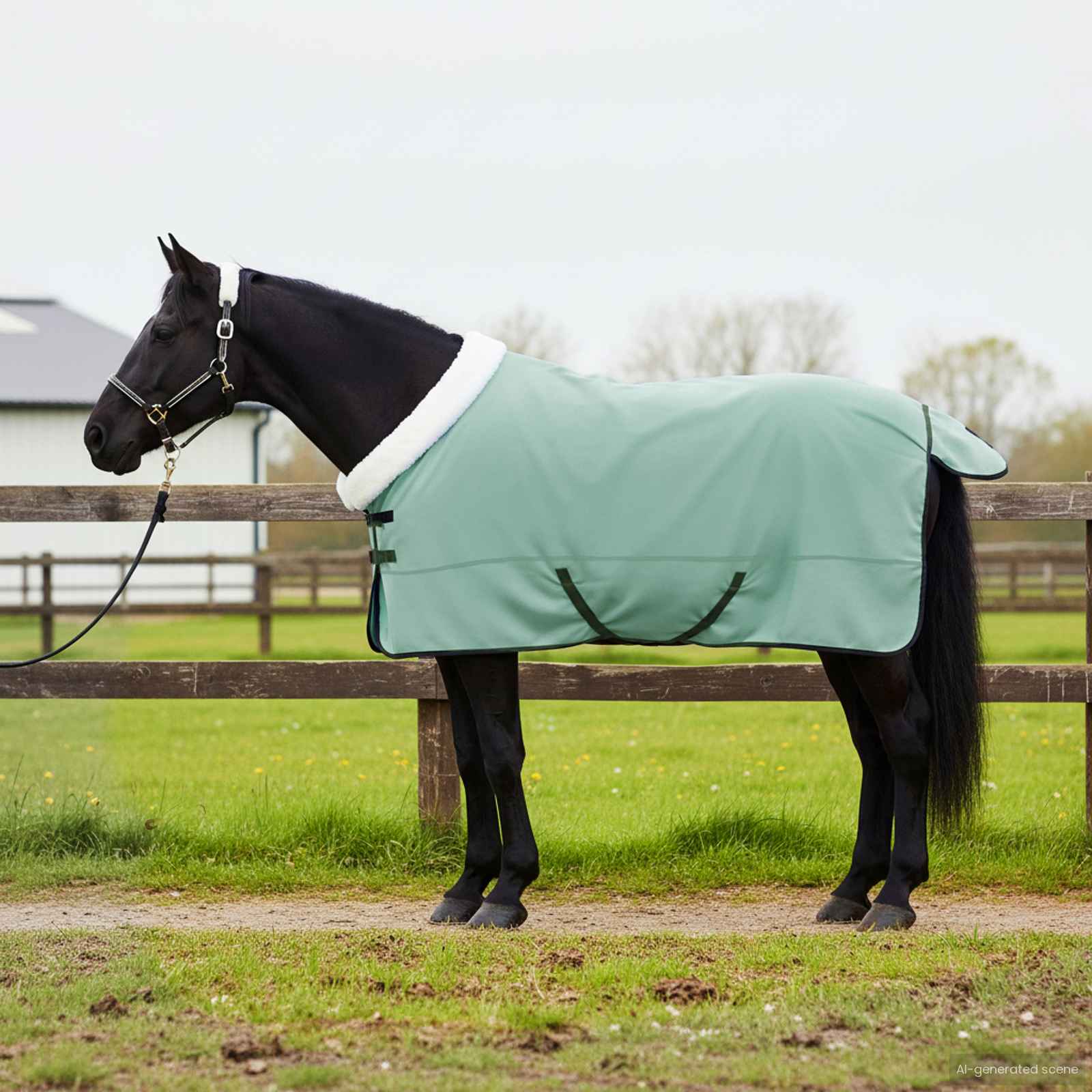Hestetæppe Mørkegrøn 135 cm Polar fleece