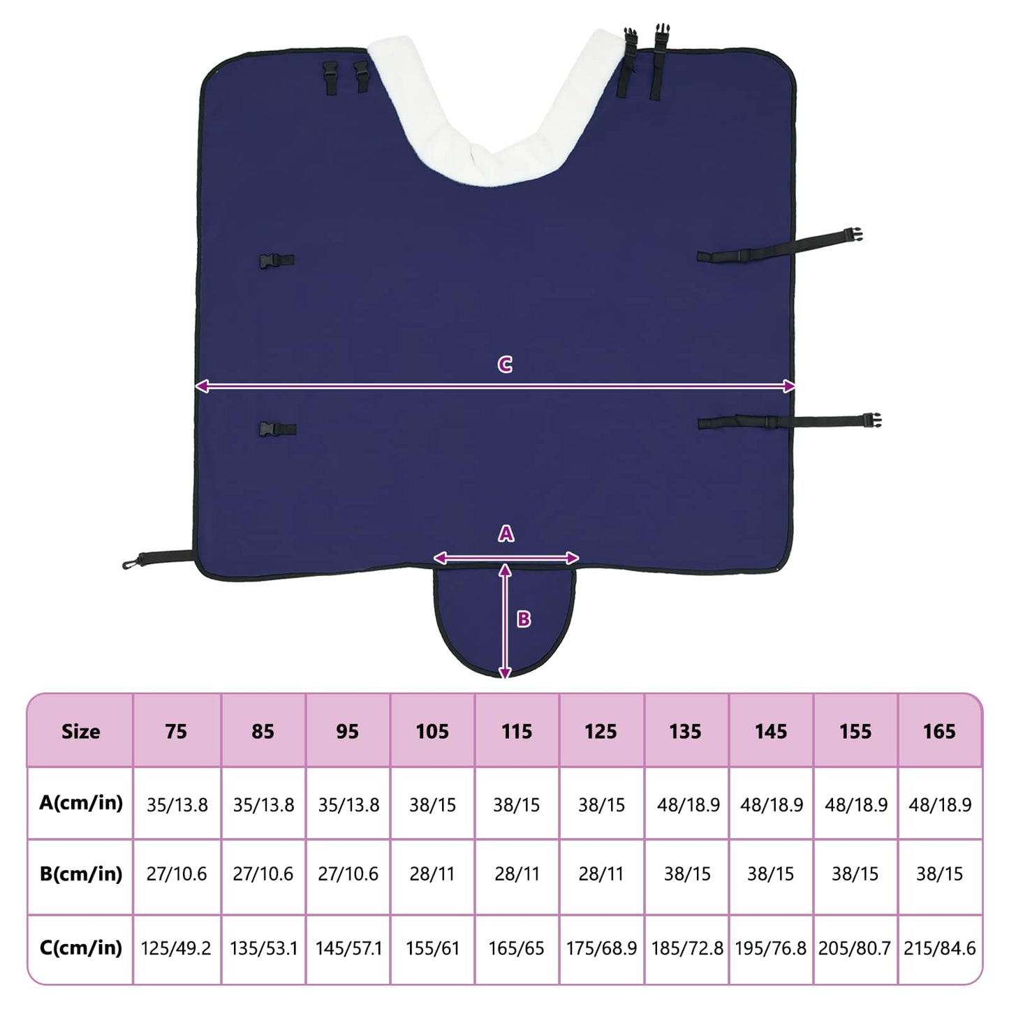 Hestetæppe Mørkeblå 85 cm Polar fleece