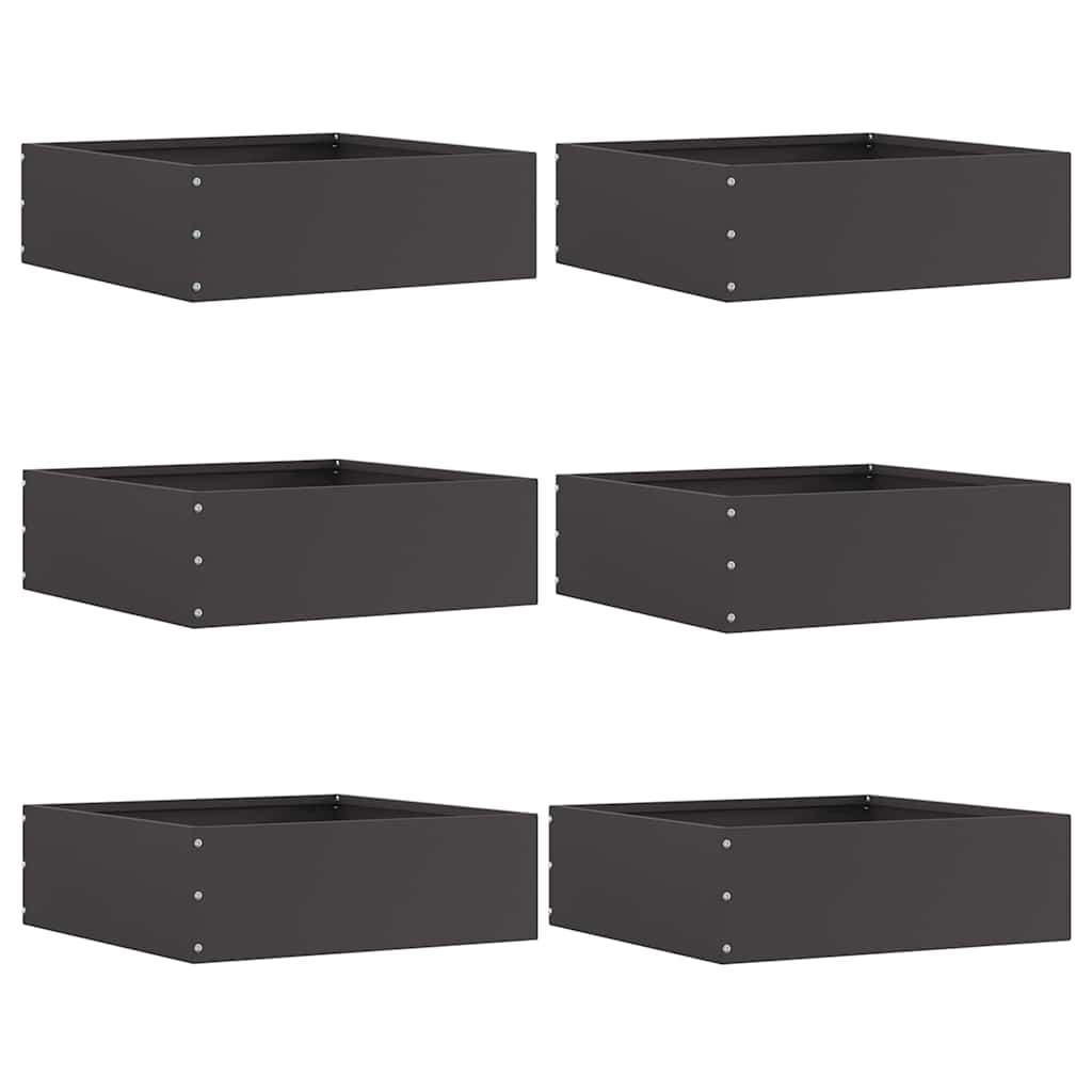 Plænekant 6 pcs Sort 40 x 40 x 13 cm Stål