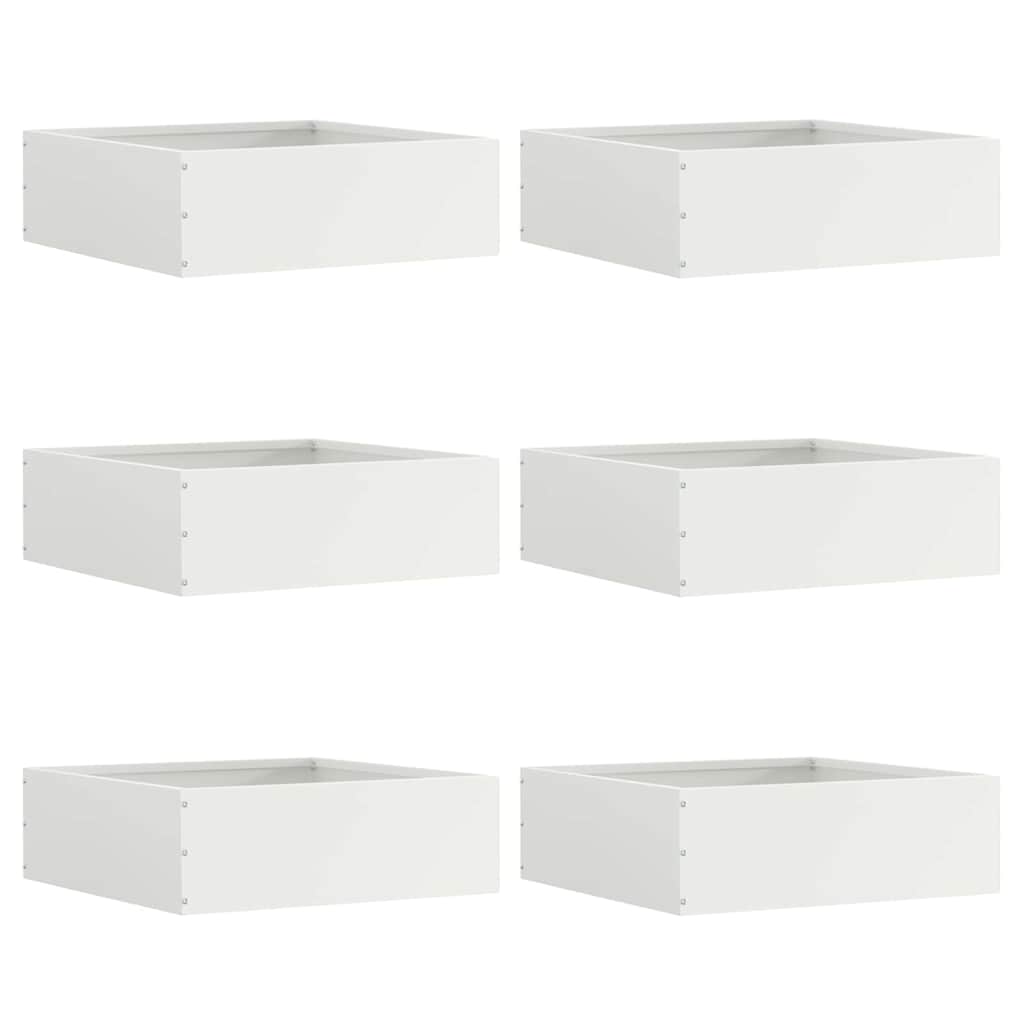 Plænekant 6 pcs Hvid 40 x 40 x 13 cm Stål