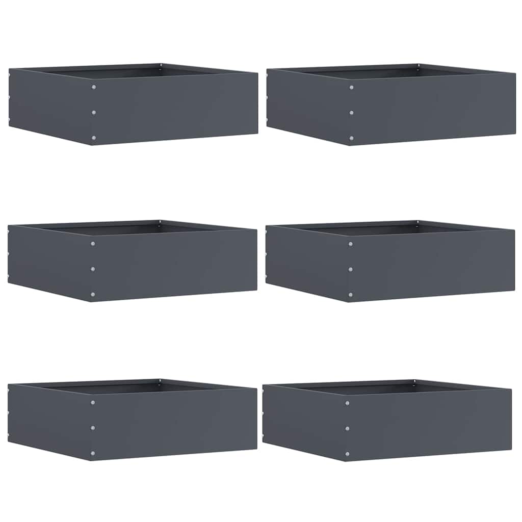 Plænekant 6 pcs Antracit 40 x 40 x 13 cm Stål