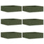 Plænekant 6 pcs Oliven grøn 40 x 40 x 13 cm Stål
