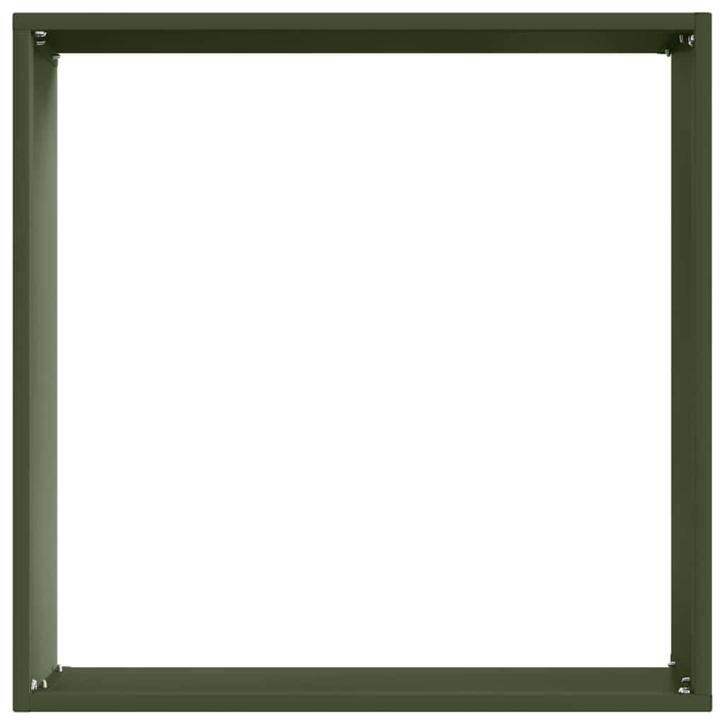 Plænekant 6 pcs Oliven grøn 40 x 40 x 13 cm Stål