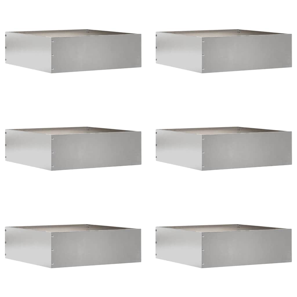 Plænekant 6 pcs Sølv 40 x 40 x 13 cm Rustfrit stål