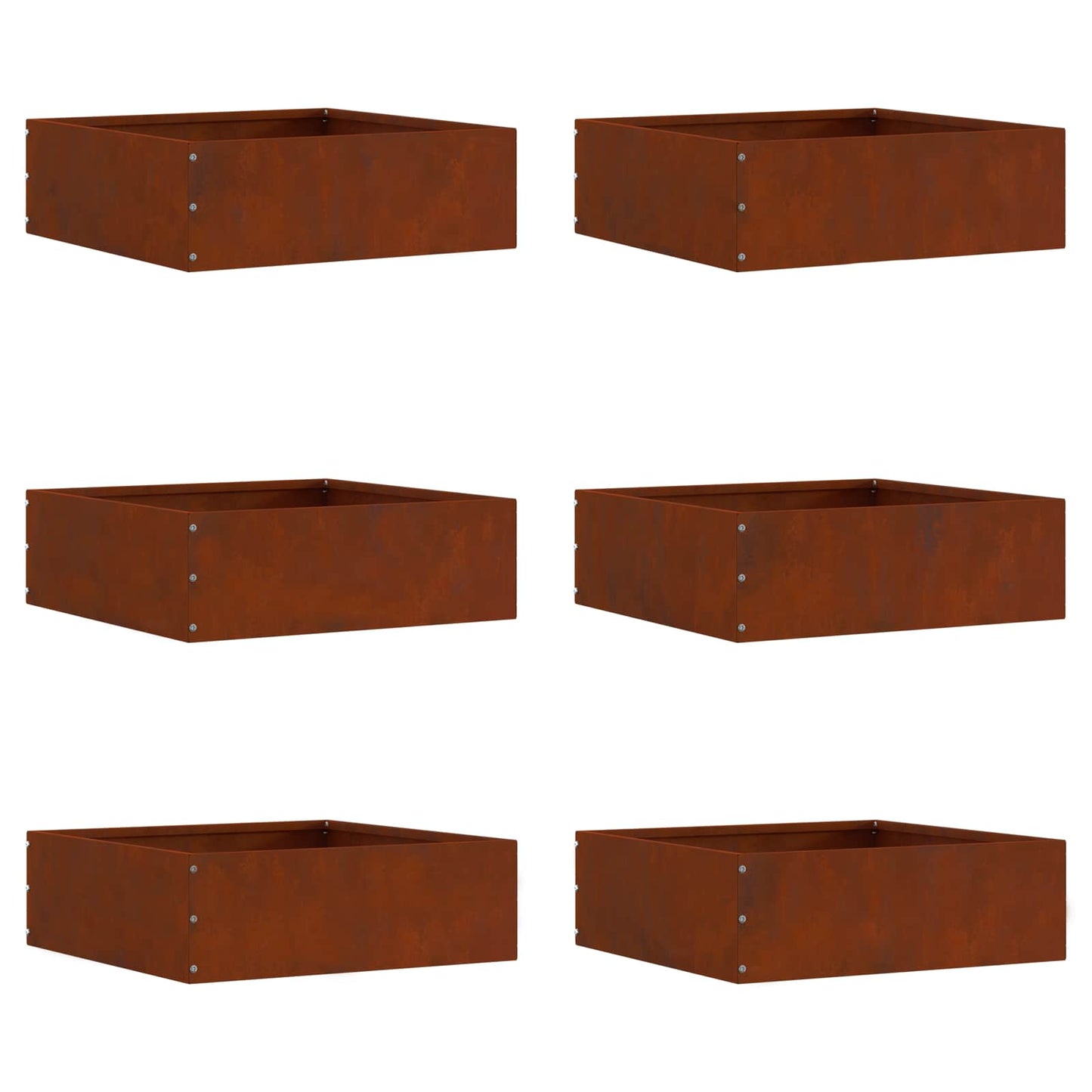 Plænekant 6 pcs Rusten 40 x 40 x 13 cm Cortenstål