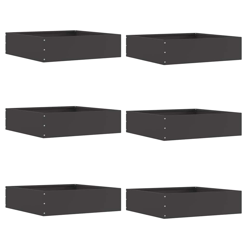 Plænekant 6 pcs Sort 50 x 50 x 13 cm Stål